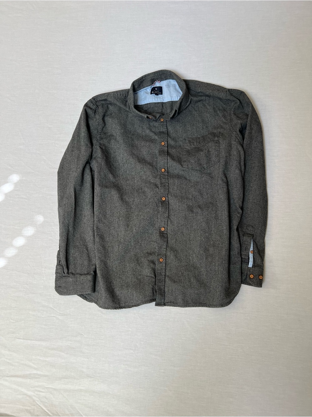 “The Original Ben ShermanMen’s Casual Button-Down Flannel Shirt/Charcoal Gray